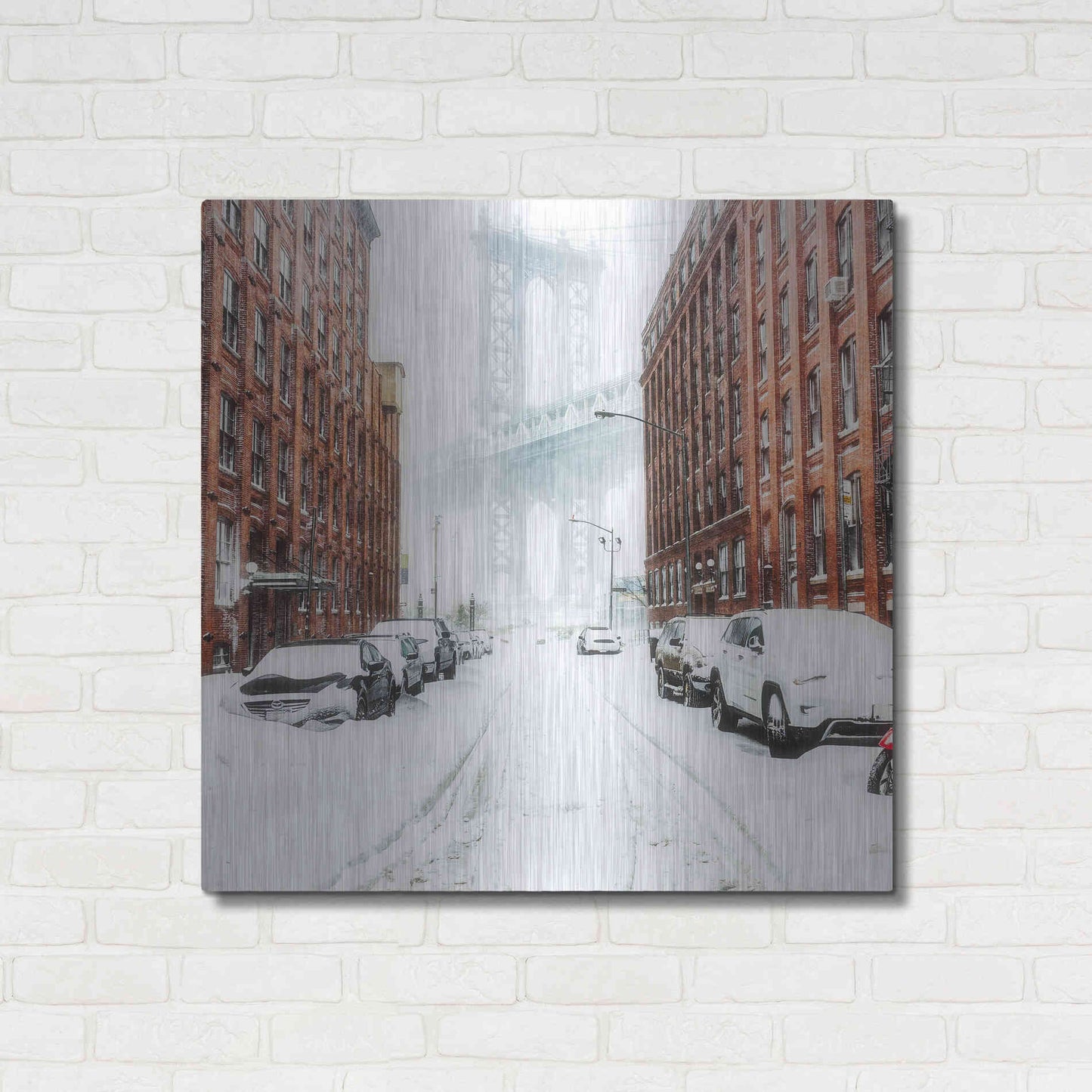 Luxe Metal Art 'The New York Blizzard 2' by Bruce Getty, Metal Wall Art,36x36