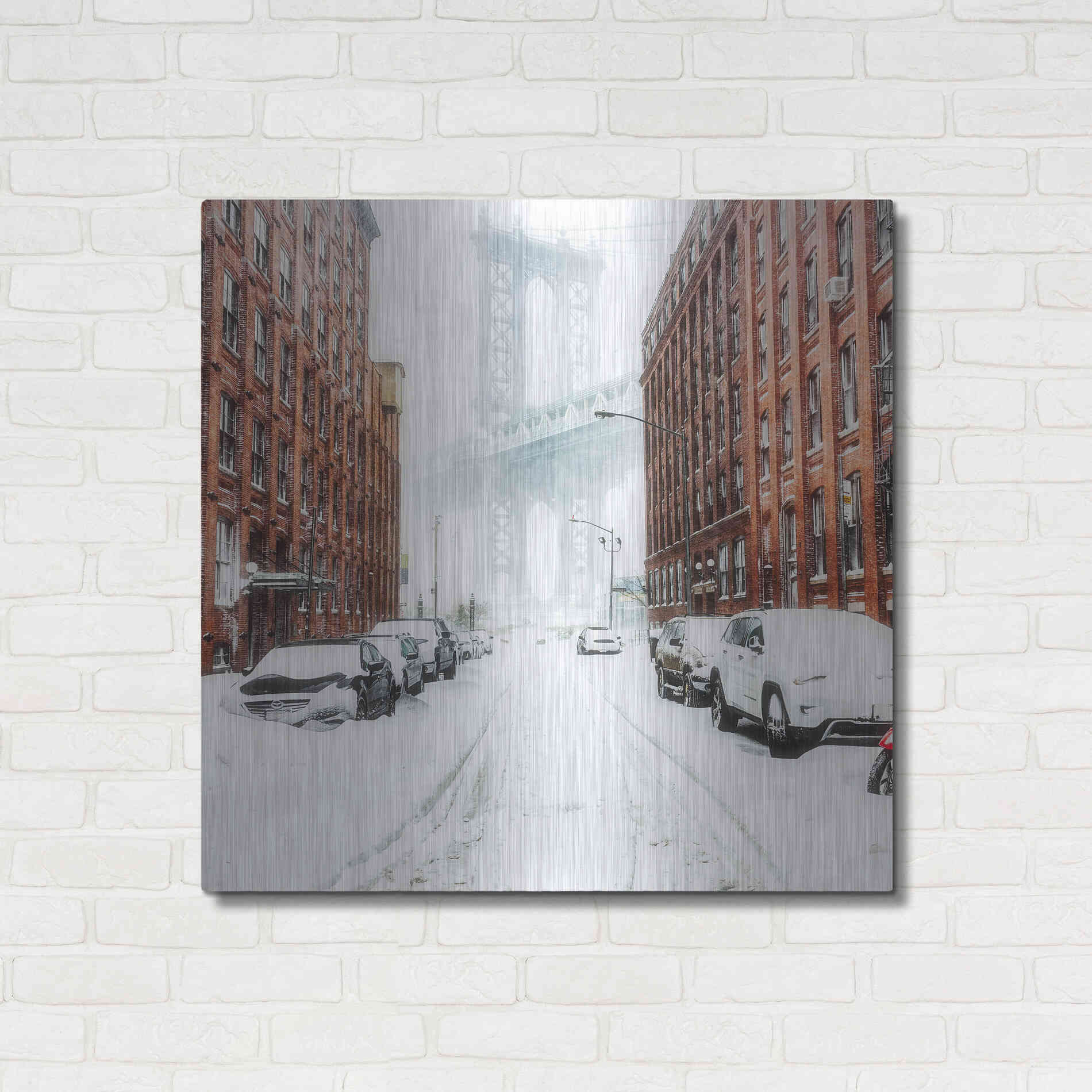 Luxe Metal Art 'The New York Blizzard 2' by Bruce Getty, Metal Wall Art,36x36