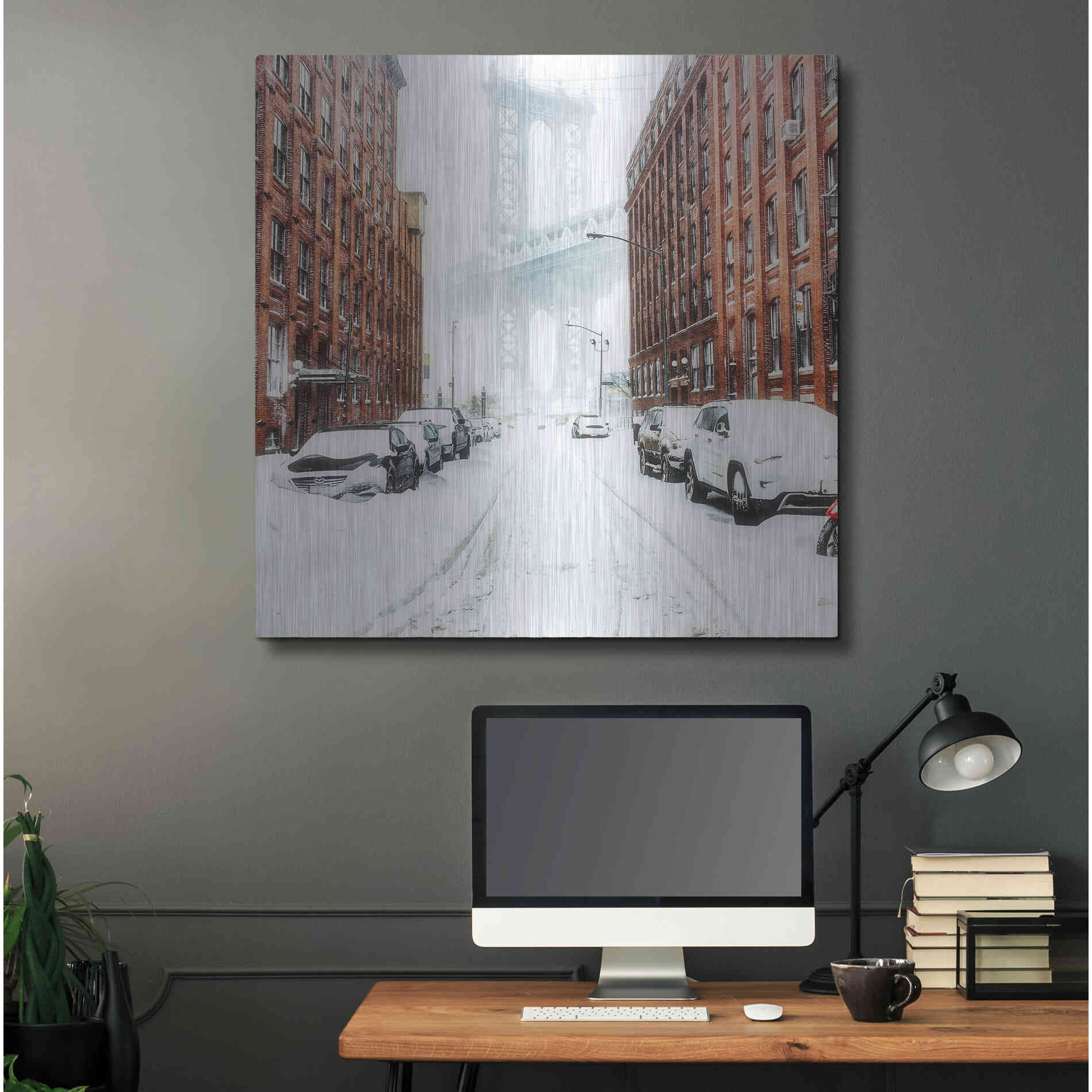 Luxe Metal Art 'The New York Blizzard 2' by Bruce Getty, Metal Wall Art,36x36