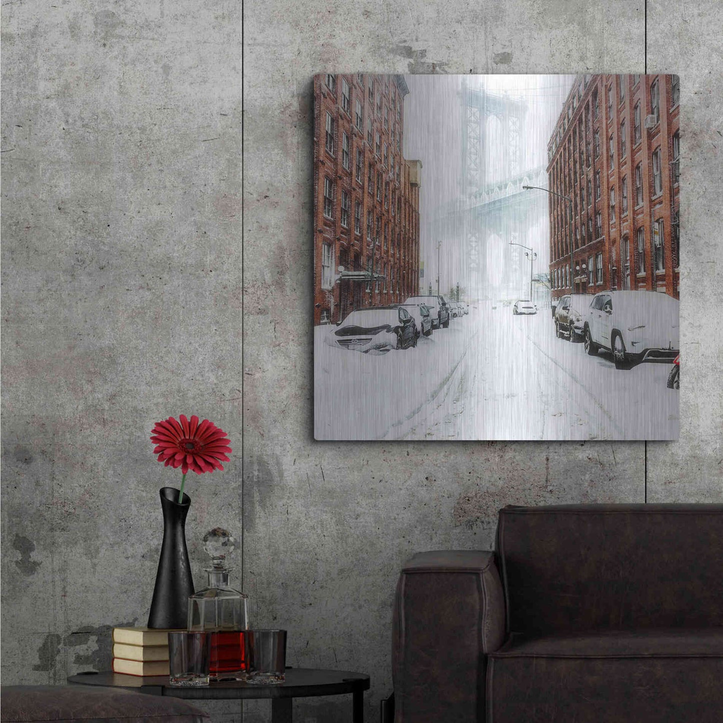 Luxe Metal Art 'The New York Blizzard 2' by Bruce Getty, Metal Wall Art,36x36