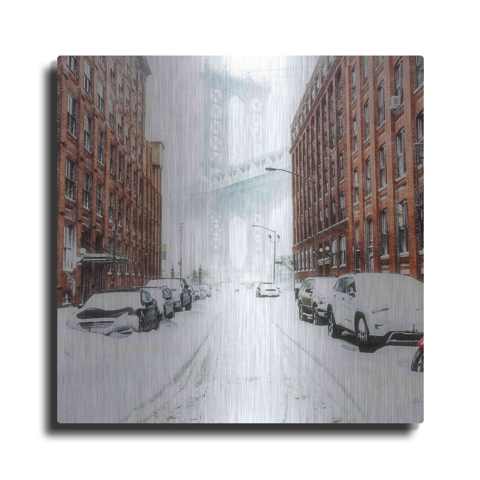 Luxe Metal Art 'The New York Blizzard 2' by Bruce Getty, Metal Wall Art