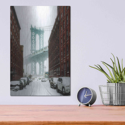 Luxe Metal Art 'The New York Blizzard' by Bruce Getty, Metal Wall Art,12x16