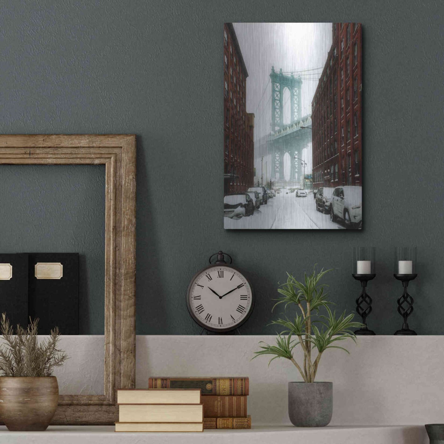 Luxe Metal Art 'The New York Blizzard' by Bruce Getty, Metal Wall Art,12x16