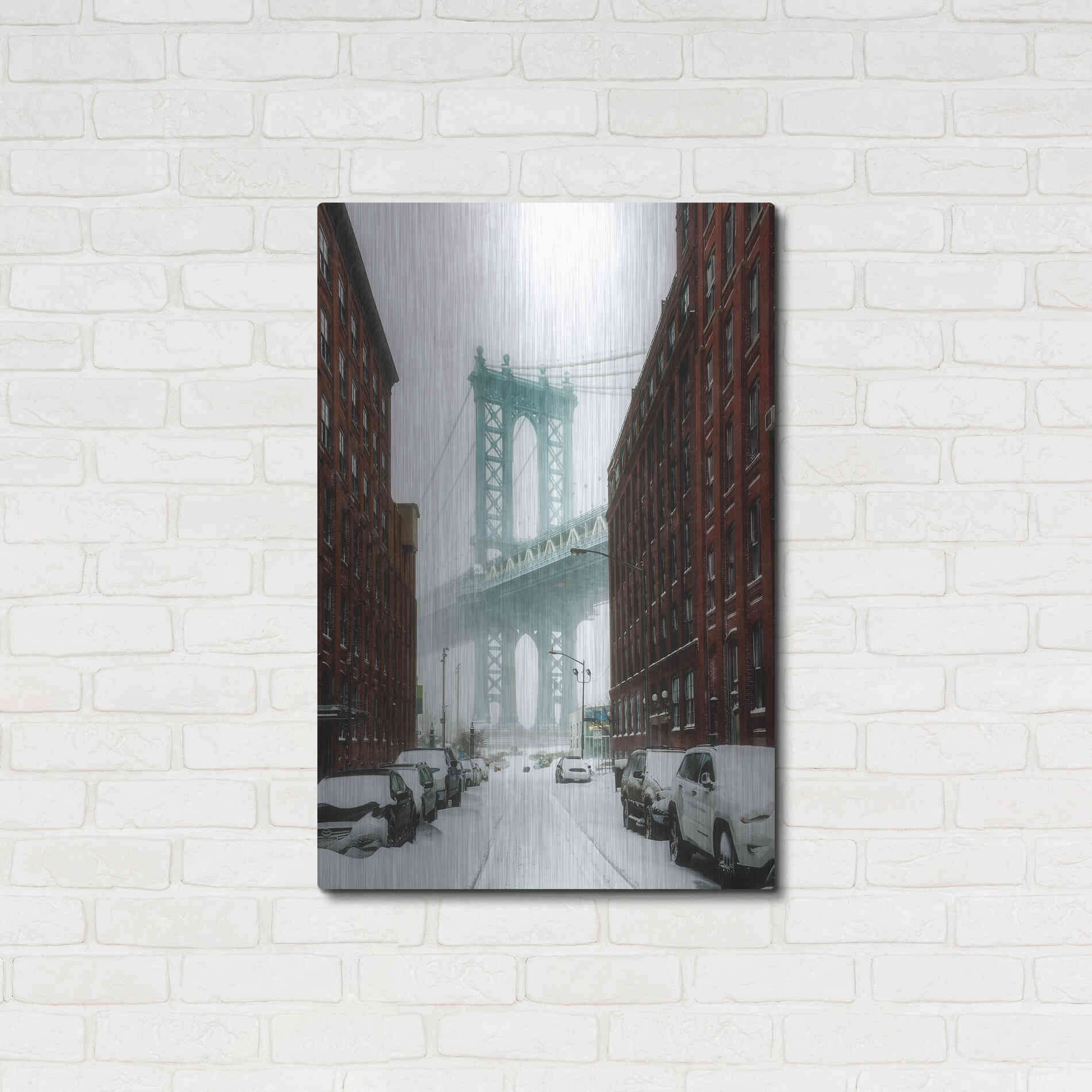 Luxe Metal Art 'The New York Blizzard' by Bruce Getty, Metal Wall Art,24x36