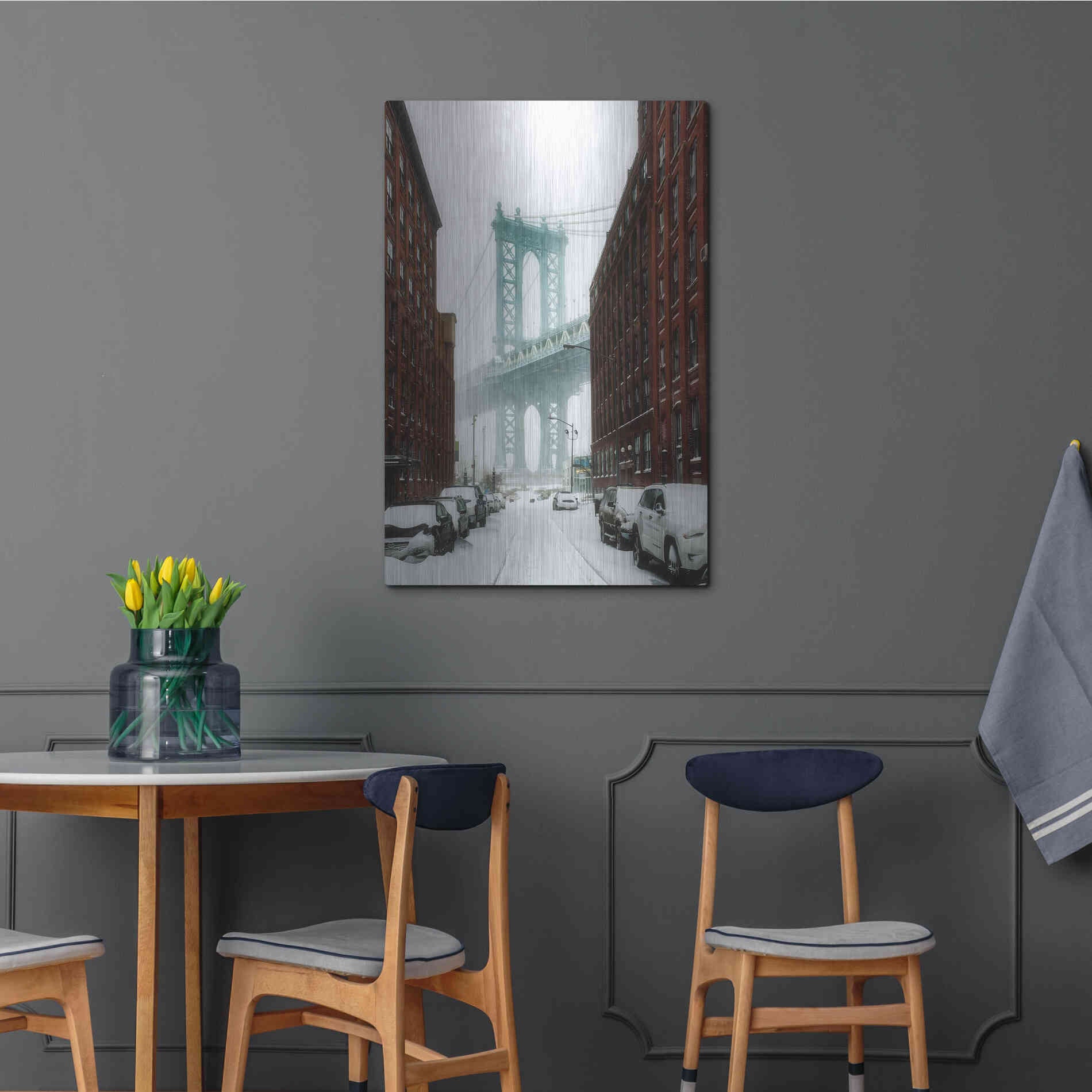 Luxe Metal Art 'The New York Blizzard' by Bruce Getty, Metal Wall Art,24x36