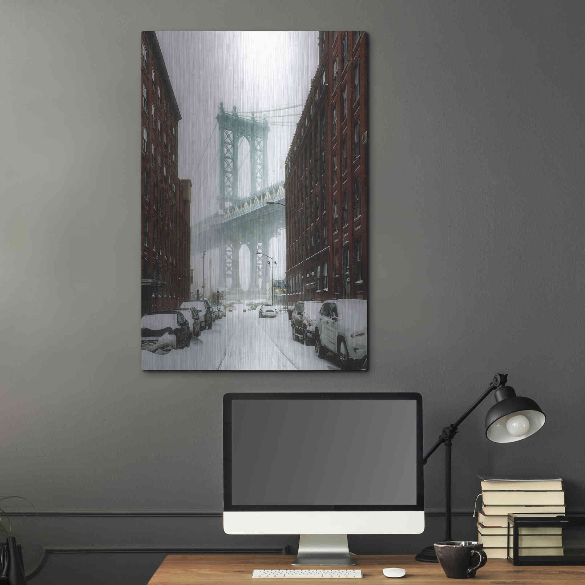 Luxe Metal Art 'The New York Blizzard' by Bruce Getty, Metal Wall Art,24x36