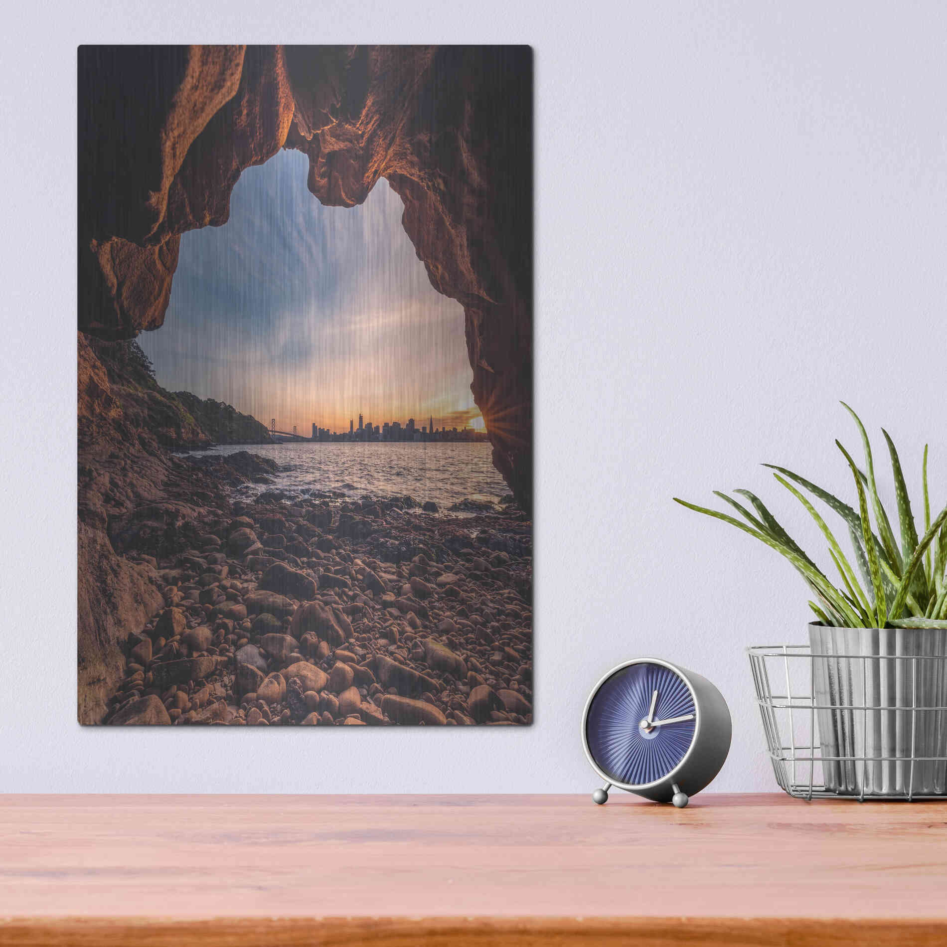 Luxe Metal Art 'Treasure Island Cave' by Bruce Getty, Metal Wall Art,12x16