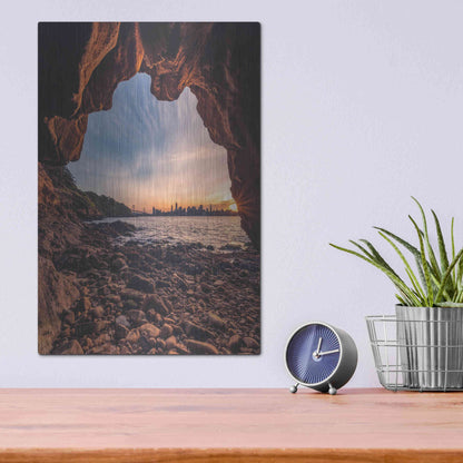 Luxe Metal Art 'Treasure Island Cave' by Bruce Getty, Metal Wall Art,12x16