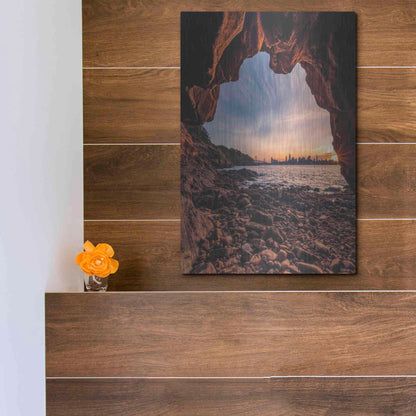 Luxe Metal Art 'Treasure Island Cave' by Bruce Getty, Metal Wall Art,12x16