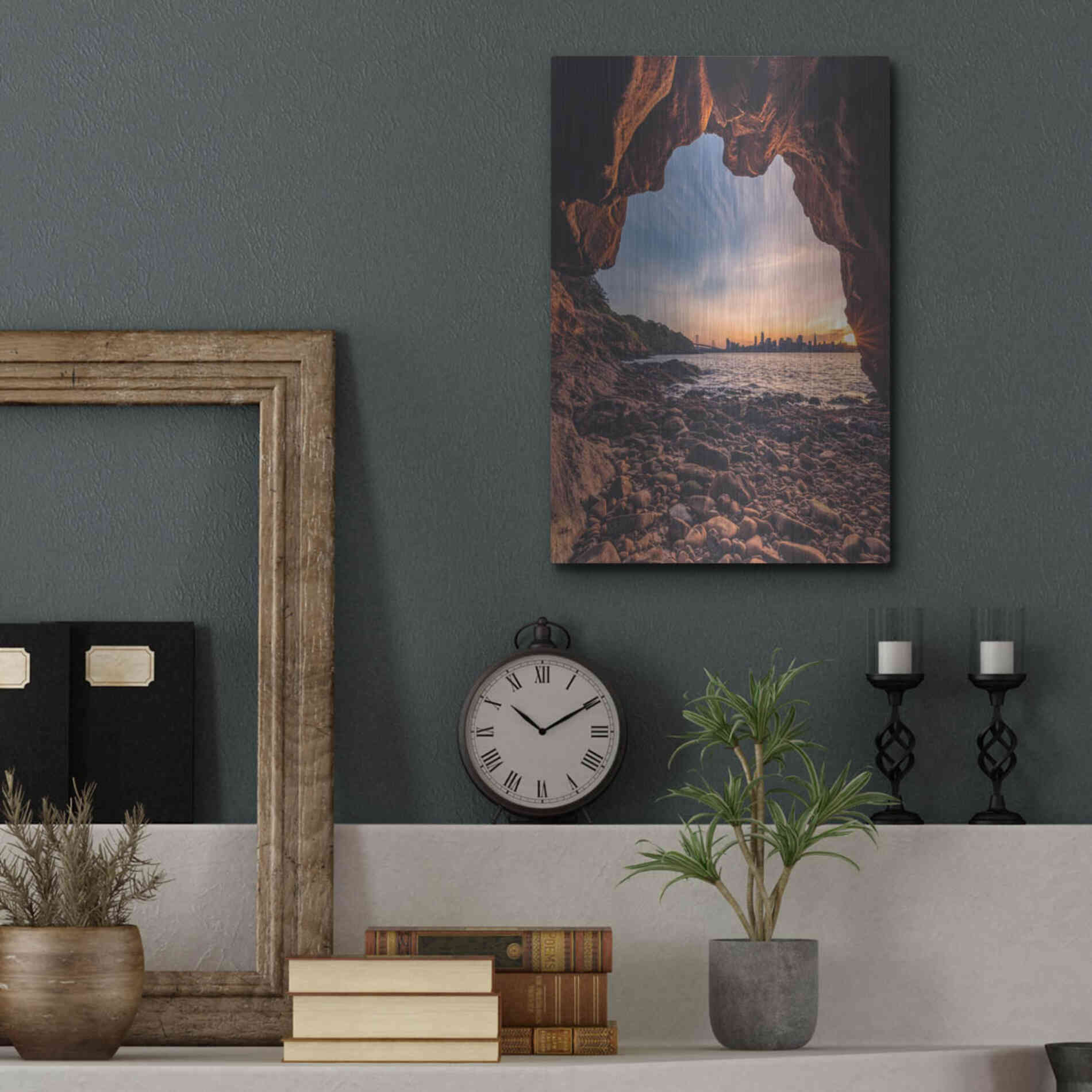 Luxe Metal Art 'Treasure Island Cave' by Bruce Getty, Metal Wall Art,12x16