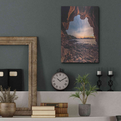 Luxe Metal Art 'Treasure Island Cave' by Bruce Getty, Metal Wall Art,12x16