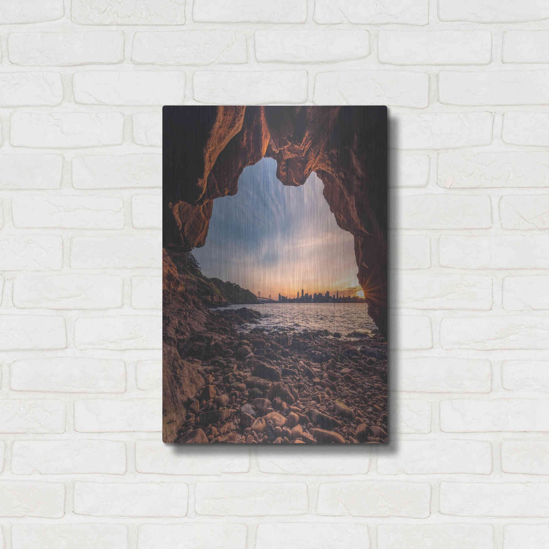Luxe Metal Art 'Treasure Island Cave' by Bruce Getty, Metal Wall Art,16x24