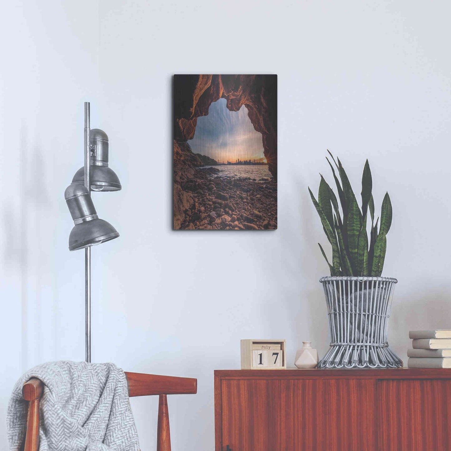 Luxe Metal Art 'Treasure Island Cave' by Bruce Getty, Metal Wall Art,16x24
