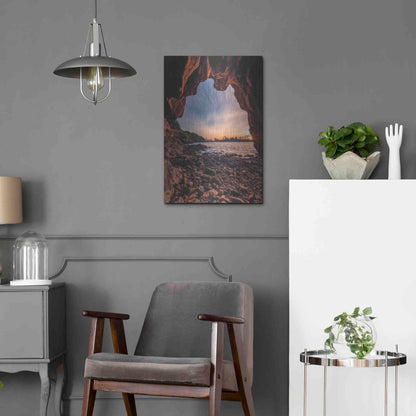 Luxe Metal Art 'Treasure Island Cave' by Bruce Getty, Metal Wall Art,16x24