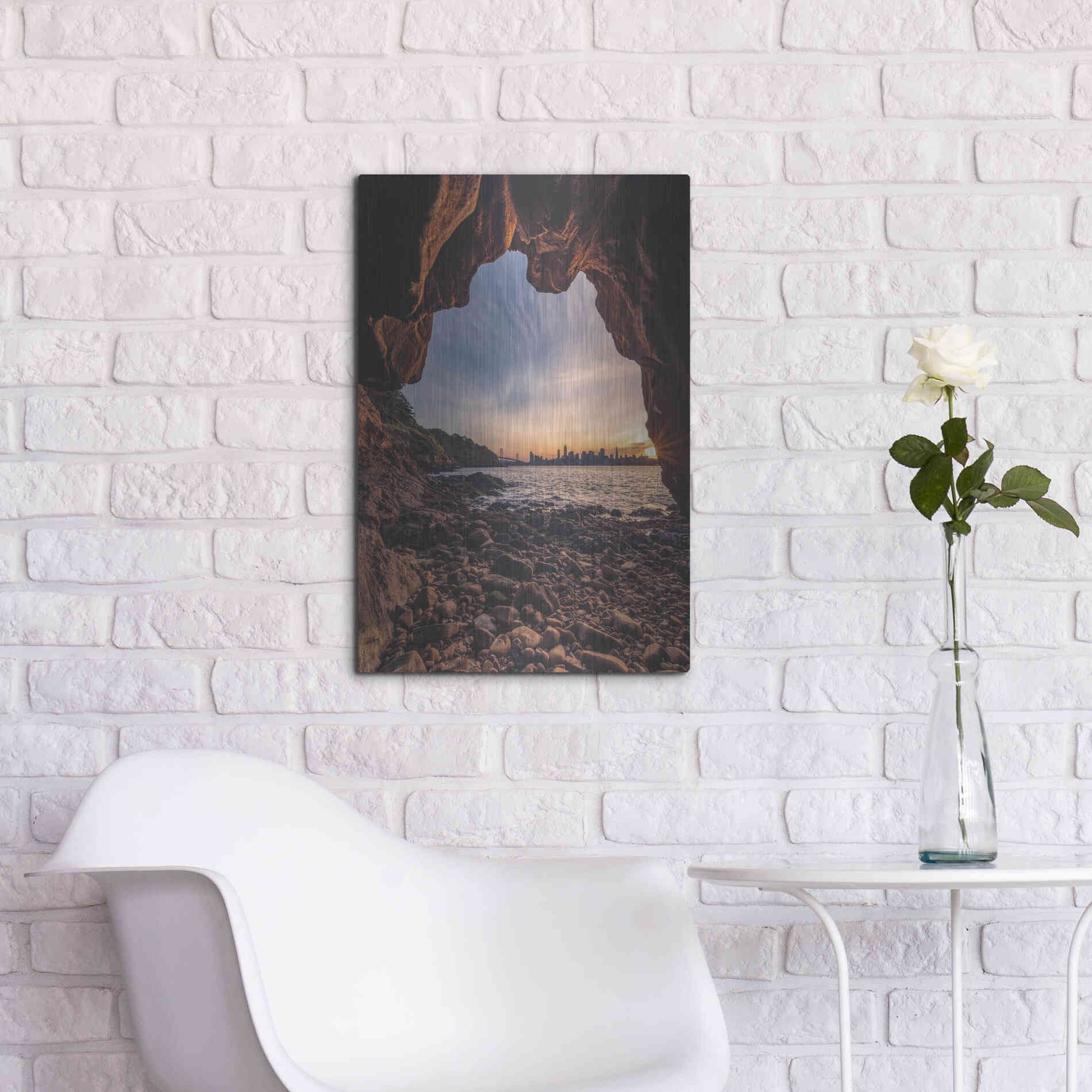 Luxe Metal Art 'Treasure Island Cave' by Bruce Getty, Metal Wall Art,16x24