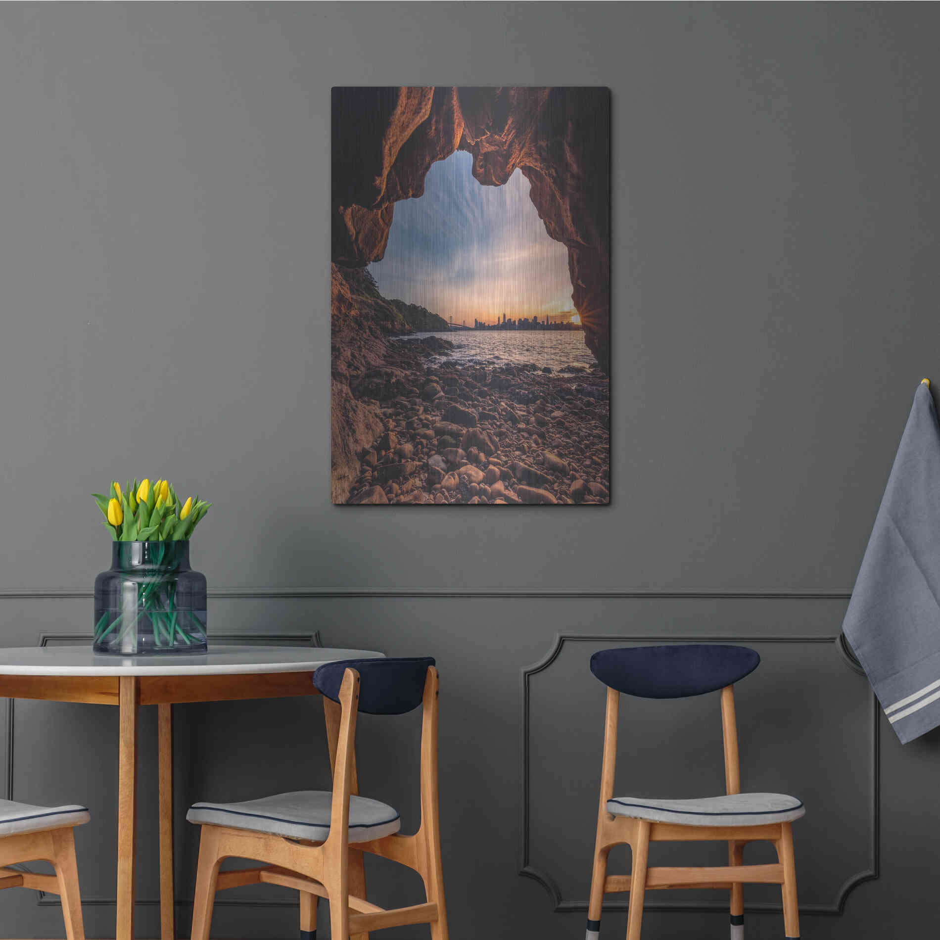 Luxe Metal Art 'Treasure Island Cave' by Bruce Getty, Metal Wall Art,24x36