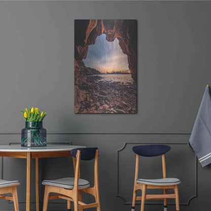 Luxe Metal Art 'Treasure Island Cave' by Bruce Getty, Metal Wall Art,24x36