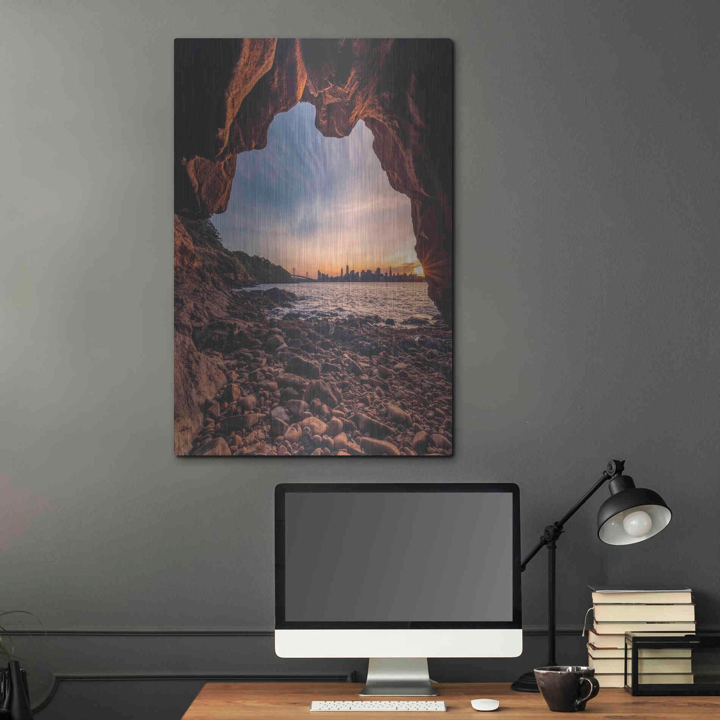 Luxe Metal Art 'Treasure Island Cave' by Bruce Getty, Metal Wall Art,24x36