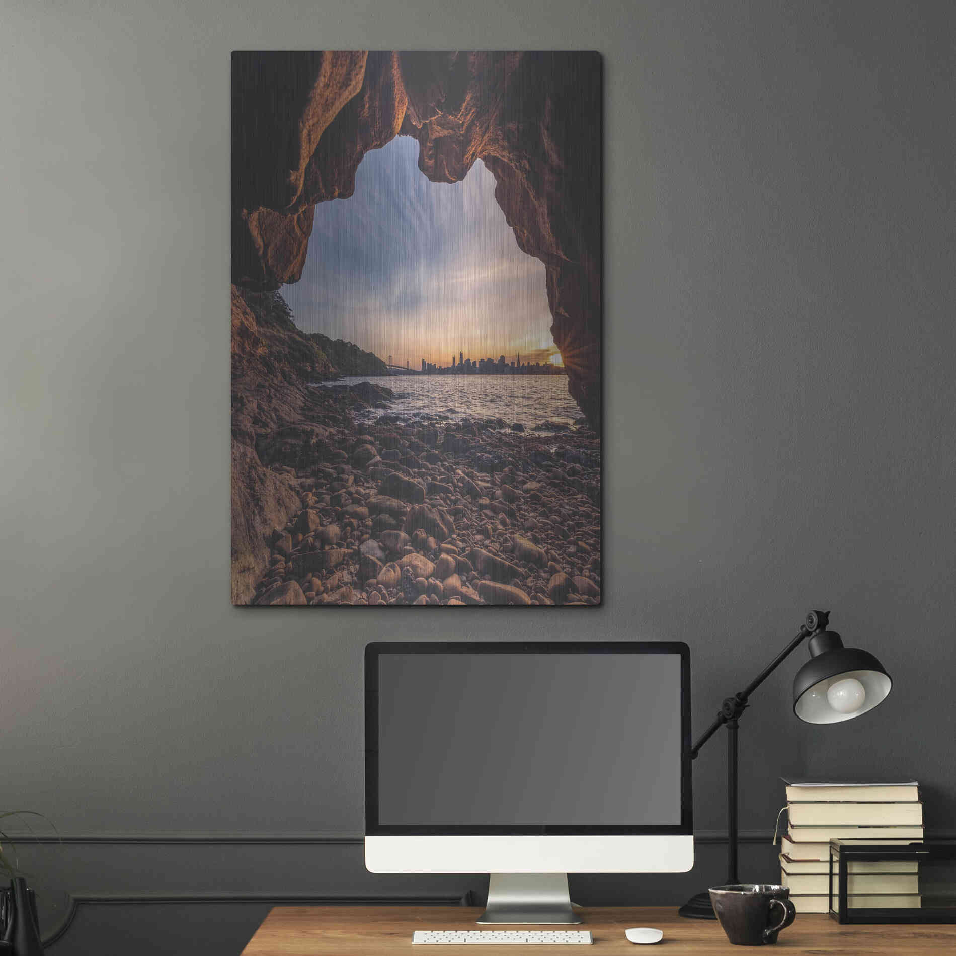 Luxe Metal Art 'Treasure Island Cave' by Bruce Getty, Metal Wall Art,24x36