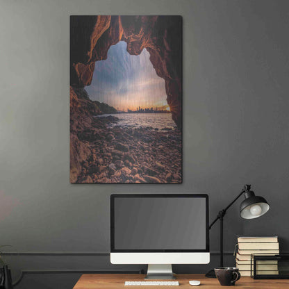 Luxe Metal Art 'Treasure Island Cave' by Bruce Getty, Metal Wall Art,24x36