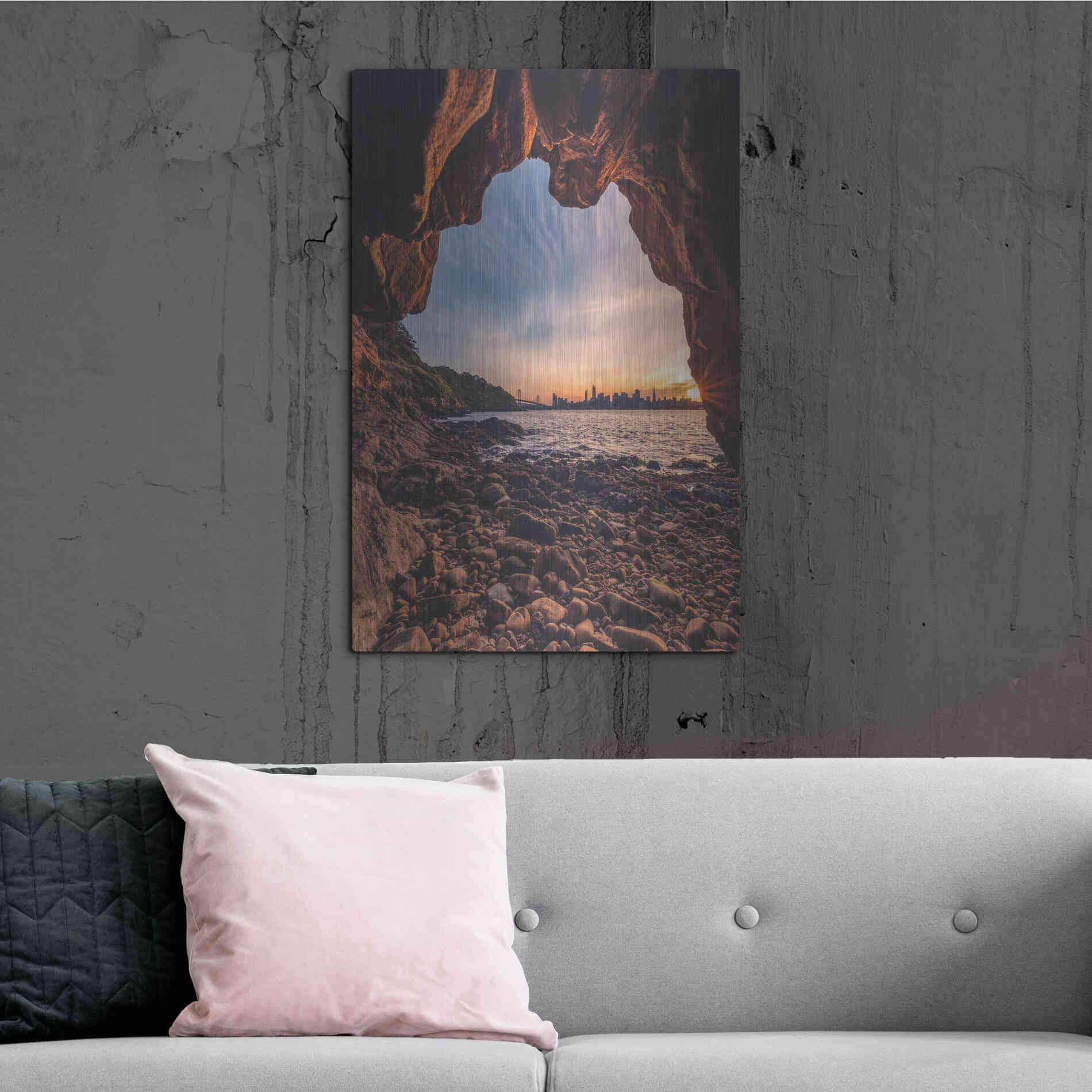 Luxe Metal Art 'Treasure Island Cave' by Bruce Getty, Metal Wall Art,24x36