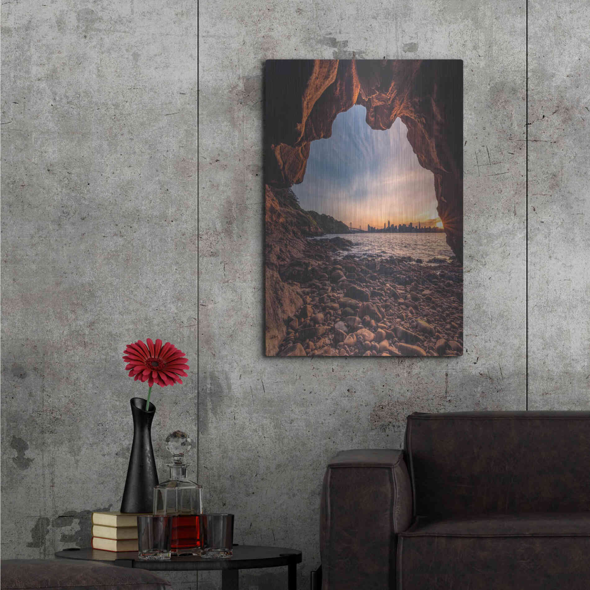 Luxe Metal Art 'Treasure Island Cave' by Bruce Getty, Metal Wall Art,24x36