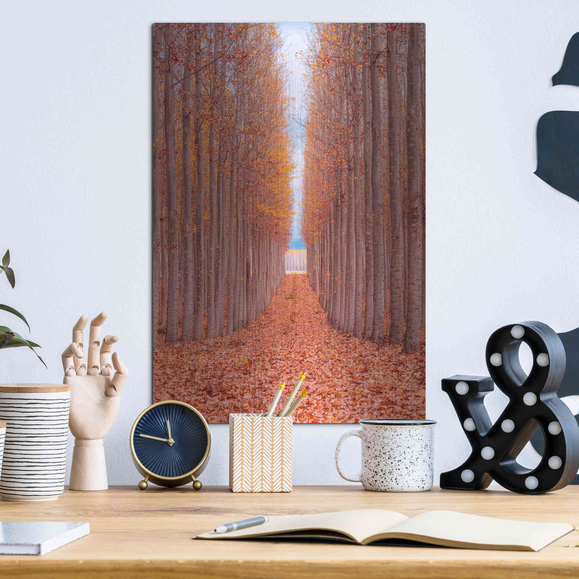 Luxe Metal Art 'Tree Farm' by Bruce Getty, Metal Wall Art,12x16