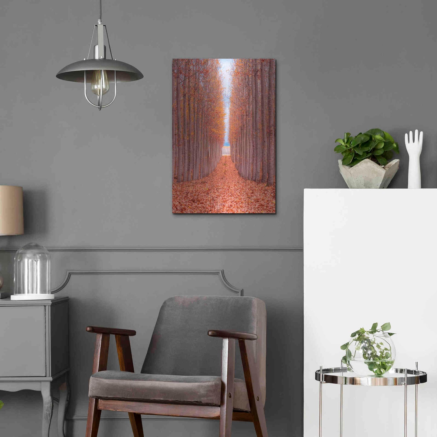 Luxe Metal Art 'Tree Farm' by Bruce Getty, Metal Wall Art,16x24