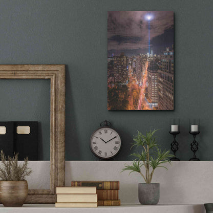 Luxe Metal Art 'Tribute Lights Flatiron District' by Bruce Getty, Metal Wall Art,12x16