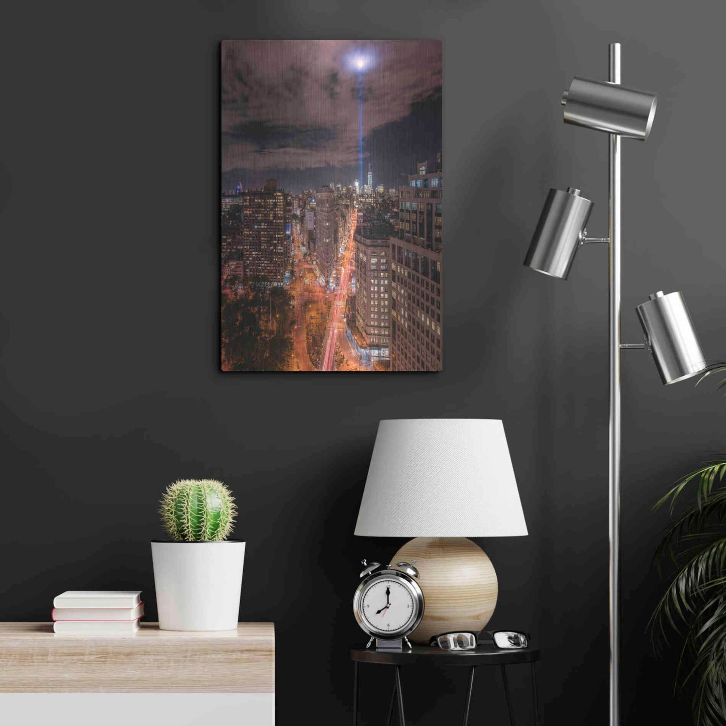 Luxe Metal Art 'Tribute Lights Flatiron District' by Bruce Getty, Metal Wall Art,16x24