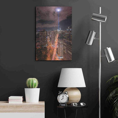 Luxe Metal Art 'Tribute Lights Flatiron District' by Bruce Getty, Metal Wall Art,16x24