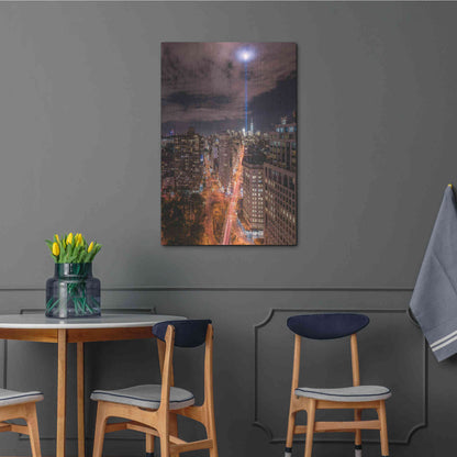 Luxe Metal Art 'Tribute Lights Flatiron District' by Bruce Getty, Metal Wall Art,24x36