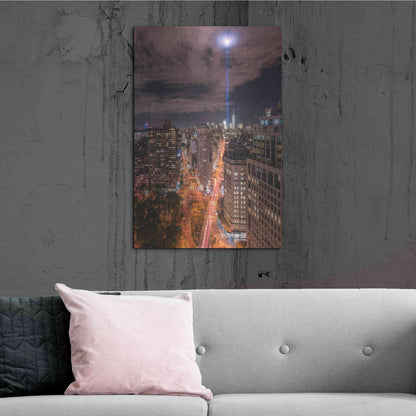 Luxe Metal Art 'Tribute Lights Flatiron District' by Bruce Getty, Metal Wall Art,24x36