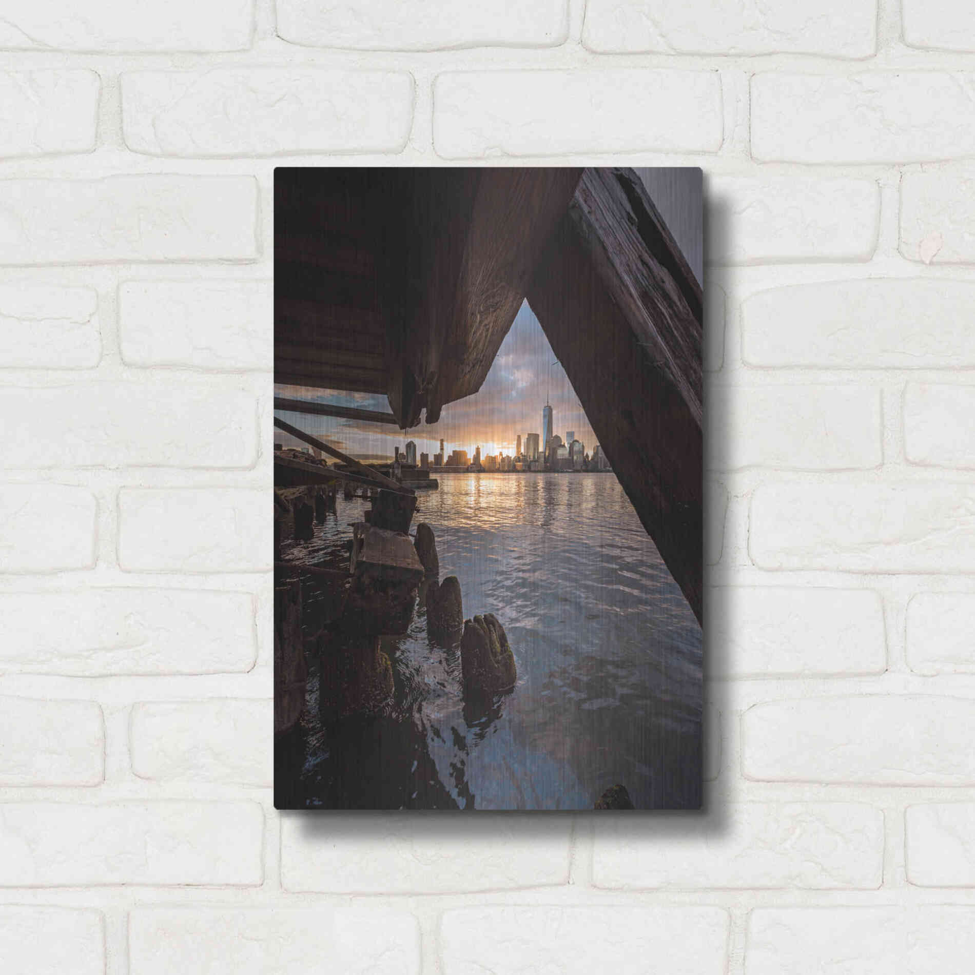 Luxe Metal Art 'Under the Pier' by Bruce Getty, Metal Wall Art,12x16