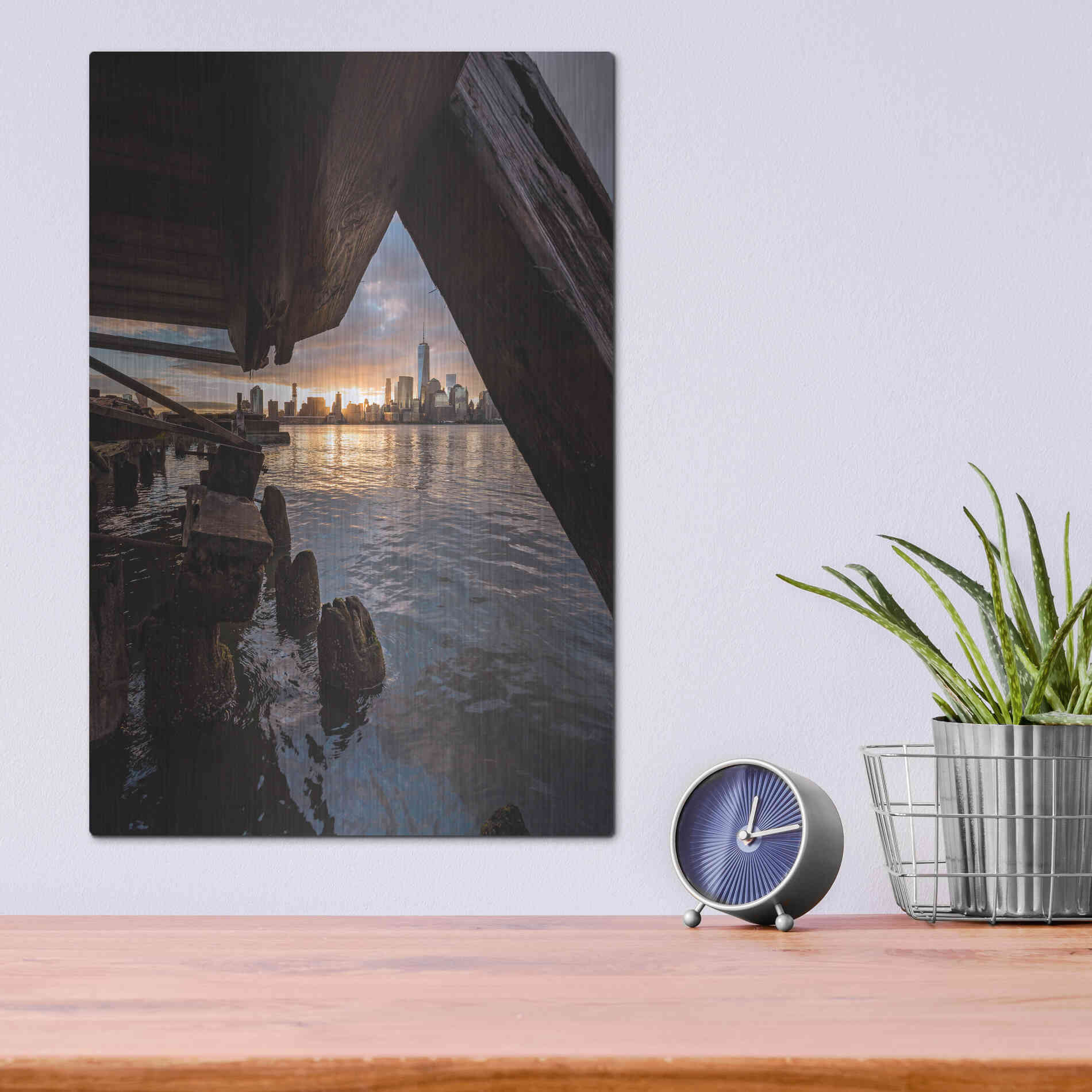 Luxe Metal Art 'Under the Pier' by Bruce Getty, Metal Wall Art,12x16