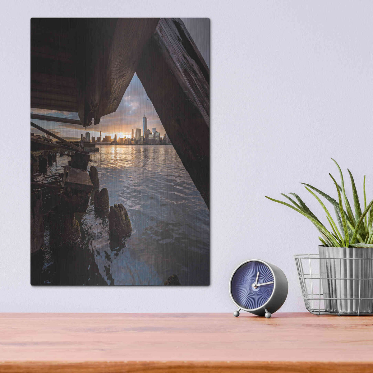 Luxe Metal Art 'Under the Pier' by Bruce Getty, Metal Wall Art,12x16