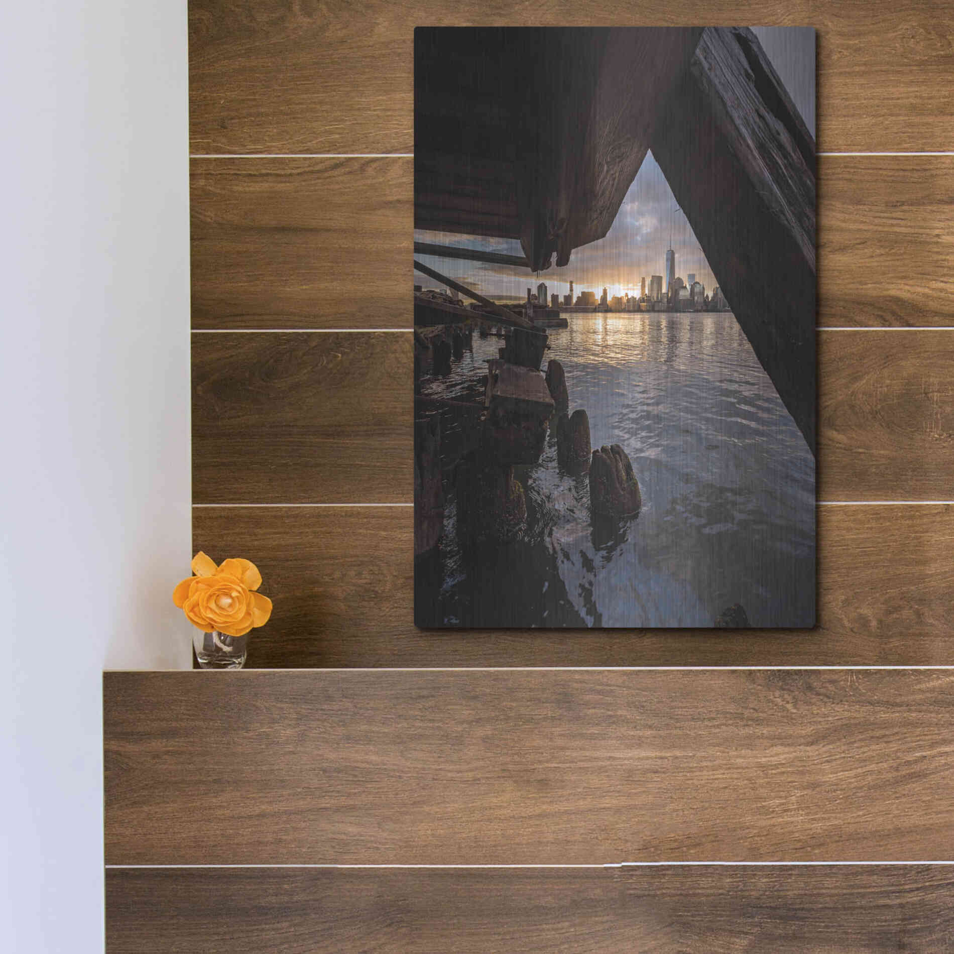 Luxe Metal Art 'Under the Pier' by Bruce Getty, Metal Wall Art,12x16