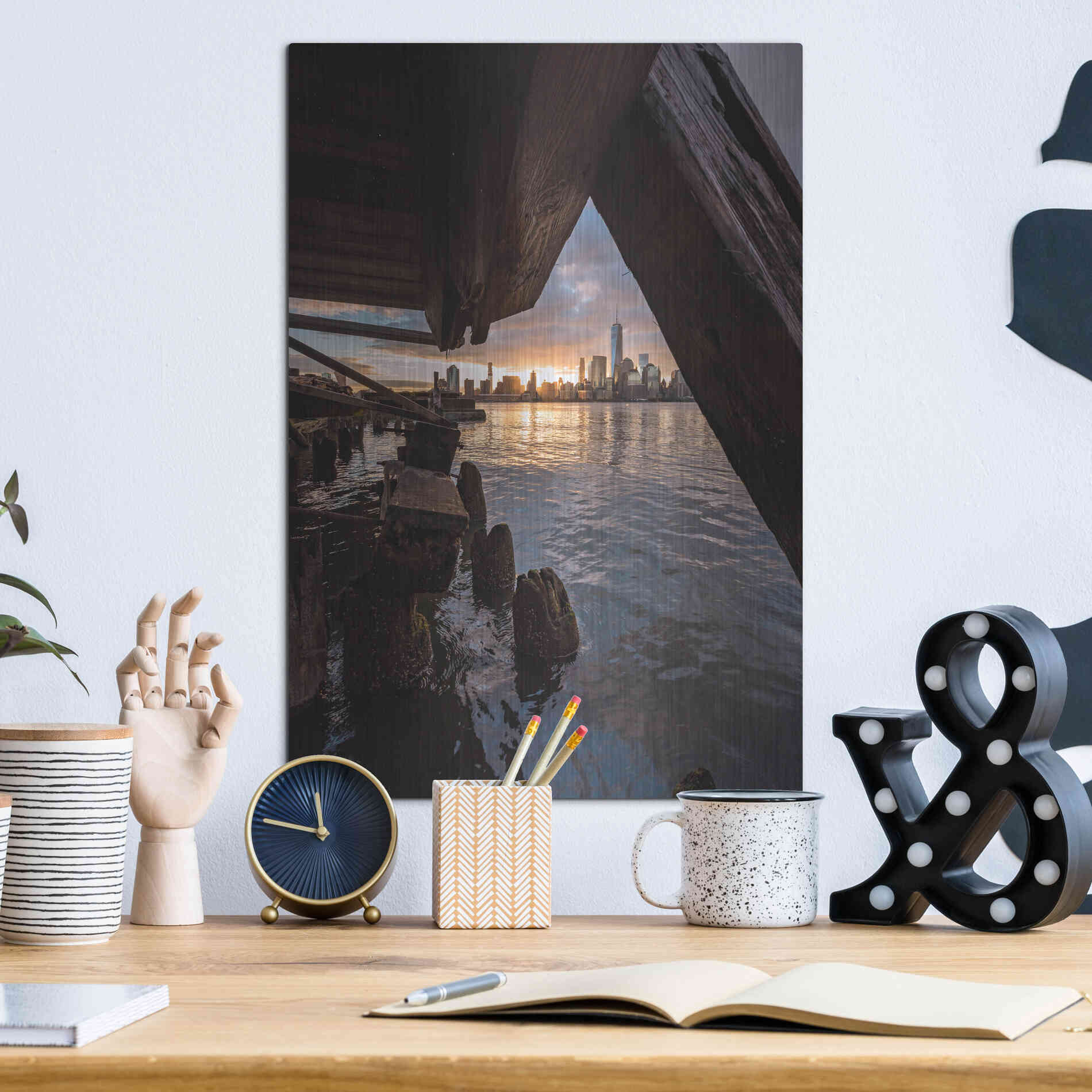 Luxe Metal Art 'Under the Pier' by Bruce Getty, Metal Wall Art,12x16