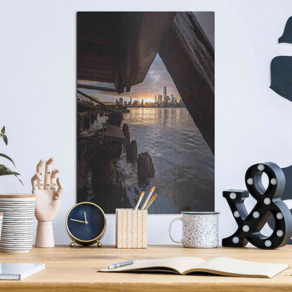 Luxe Metal Art 'Under the Pier' by Bruce Getty, Metal Wall Art,12x16