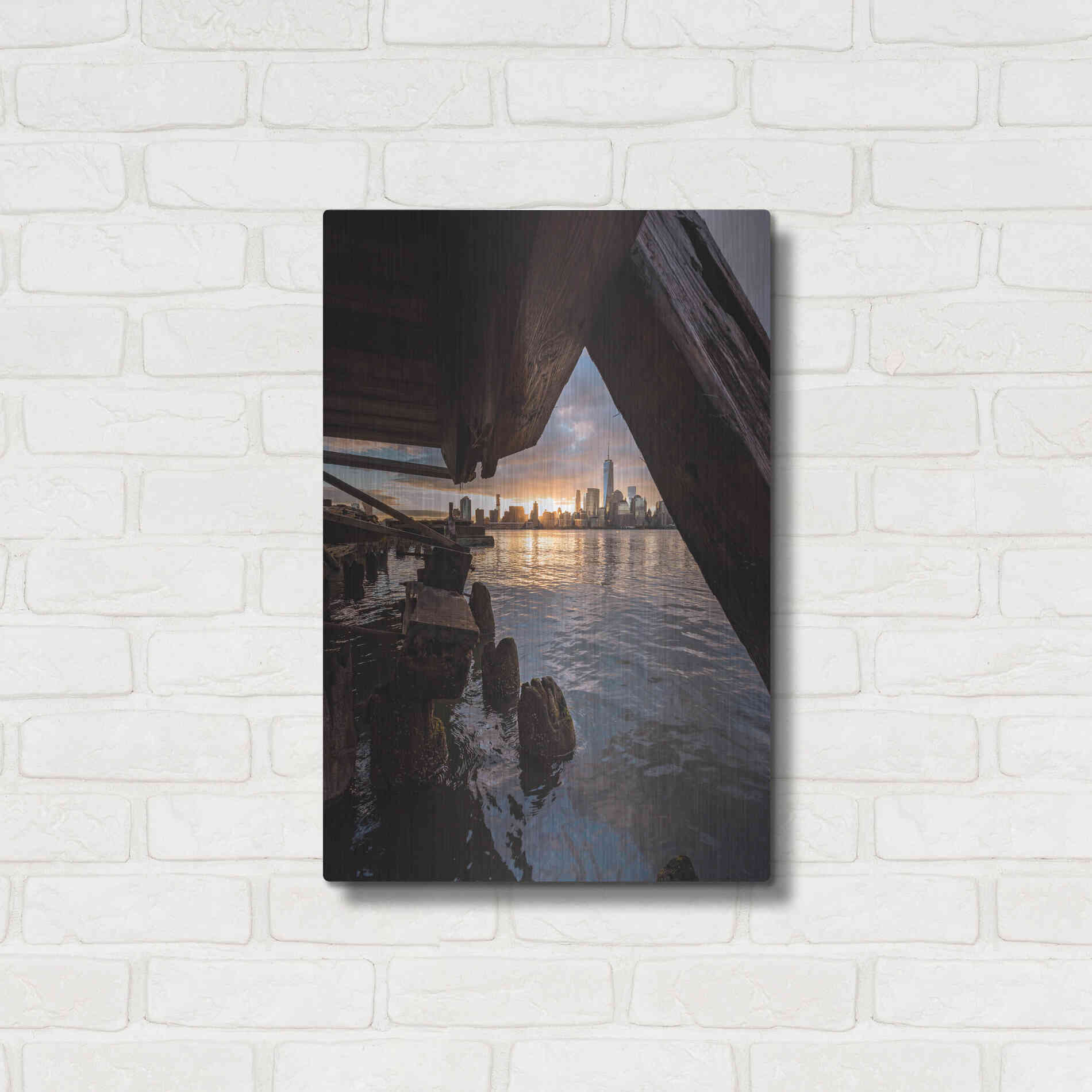 Luxe Metal Art 'Under the Pier' by Bruce Getty, Metal Wall Art,16x24