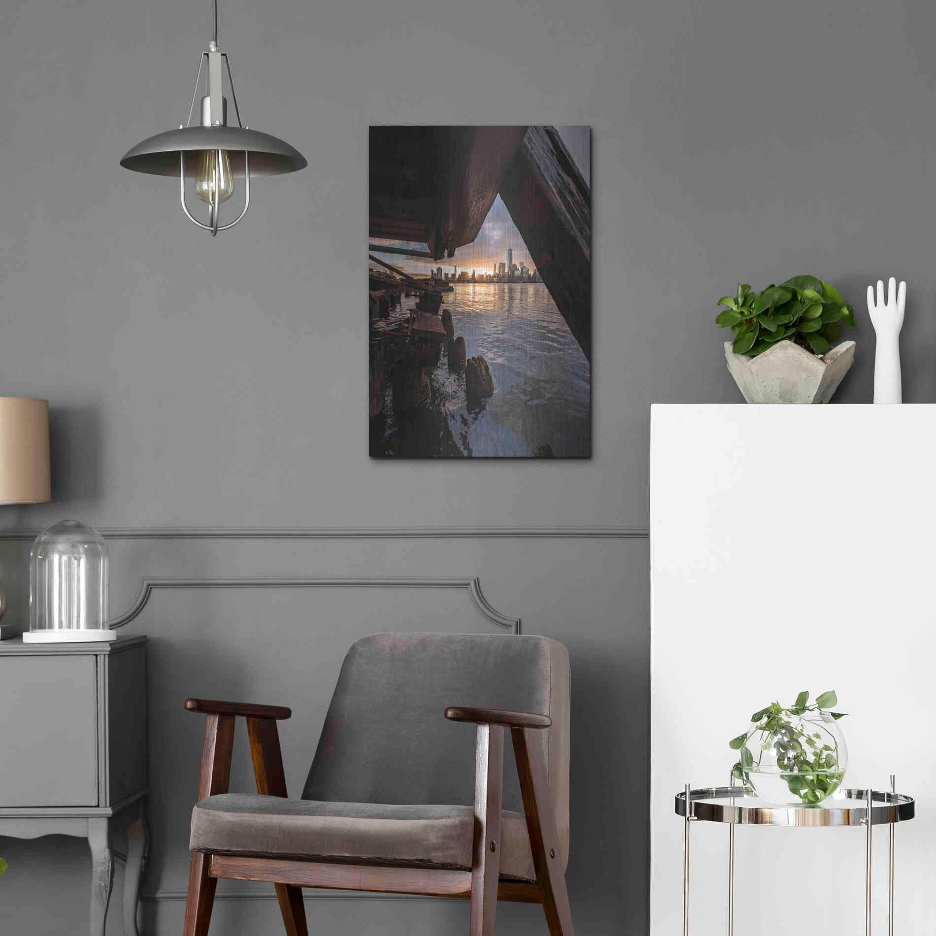 Luxe Metal Art 'Under the Pier' by Bruce Getty, Metal Wall Art,16x24