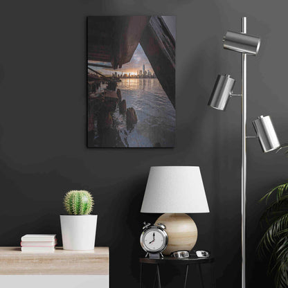 Luxe Metal Art 'Under the Pier' by Bruce Getty, Metal Wall Art,16x24