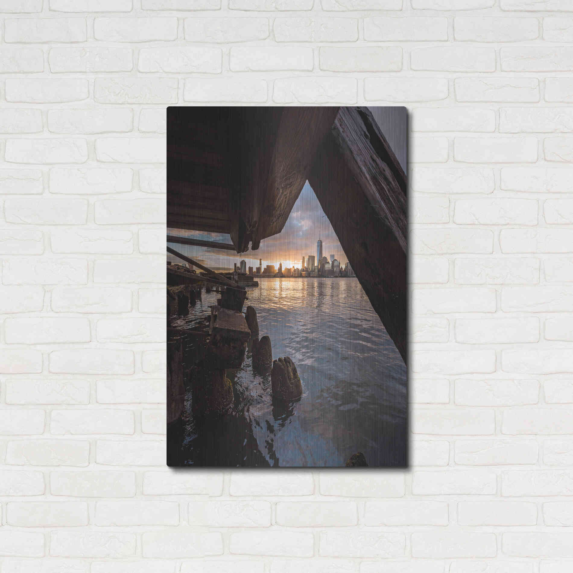 Luxe Metal Art 'Under the Pier' by Bruce Getty, Metal Wall Art,24x36