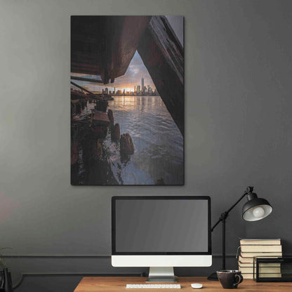Luxe Metal Art 'Under the Pier' by Bruce Getty, Metal Wall Art,24x36