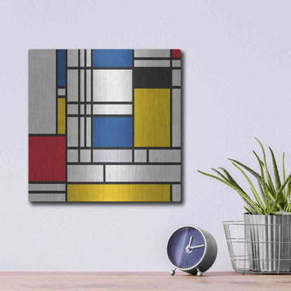 Luxe Metal Art 'Mondrian NFT2' by Luxe Portfolio, Metal Wall Art,12x12