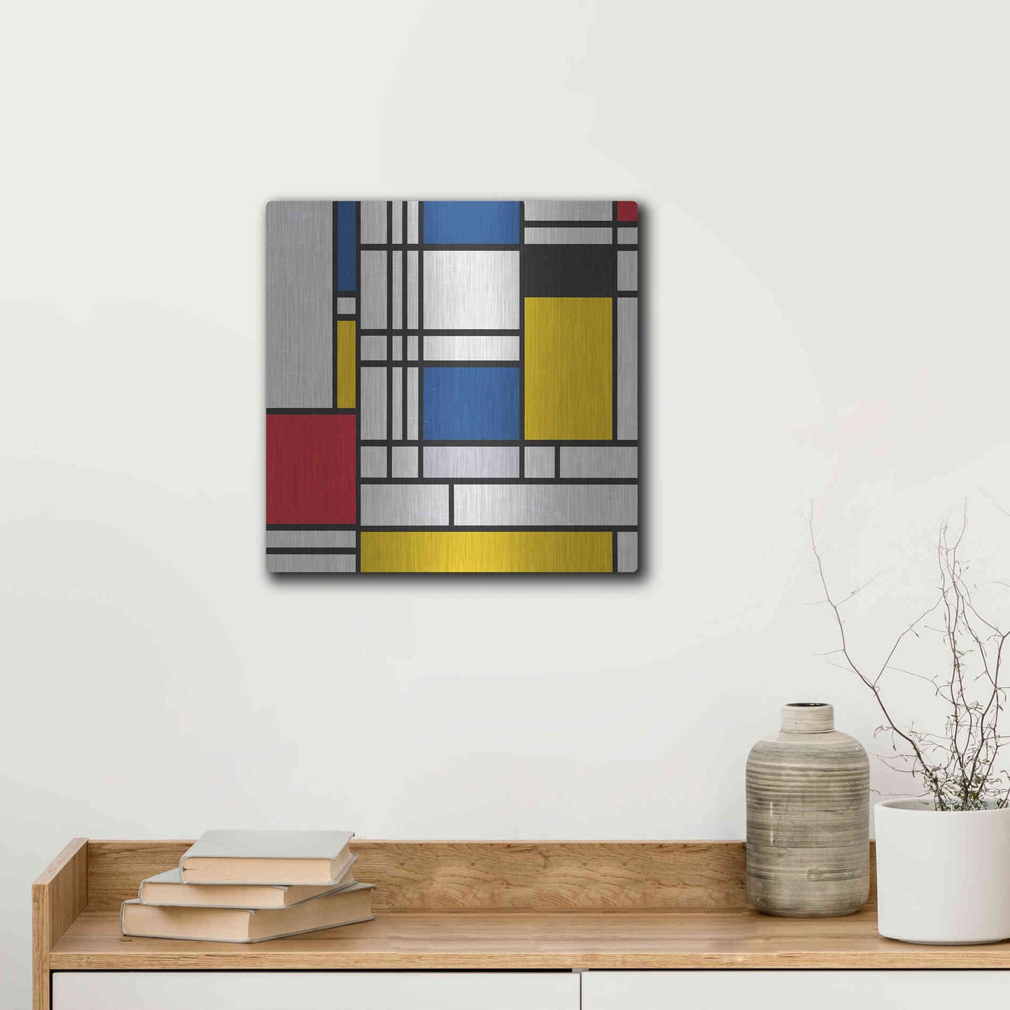 Luxe Metal Art 'Mondrian NFT2' by Luxe Portfolio, Metal Wall Art,12x12