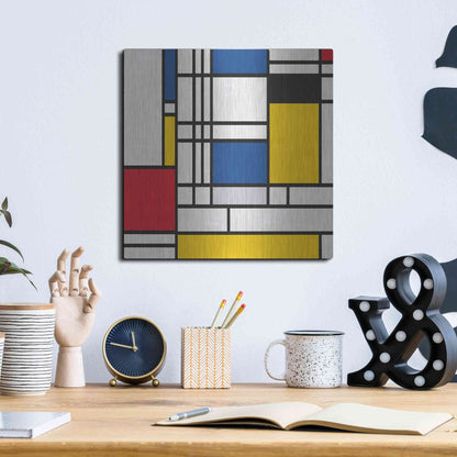 Luxe Metal Art 'Mondrian NFT2' by Luxe Portfolio, Metal Wall Art,12x12