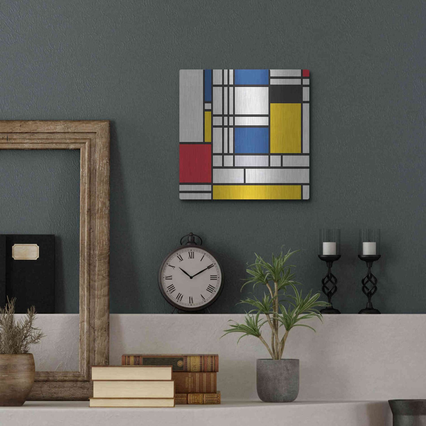 Luxe Metal Art 'Mondrian NFT2' by Luxe Portfolio, Metal Wall Art,12x12