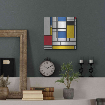 Luxe Metal Art 'Mondrian NFT2' by Luxe Portfolio, Metal Wall Art,12x12