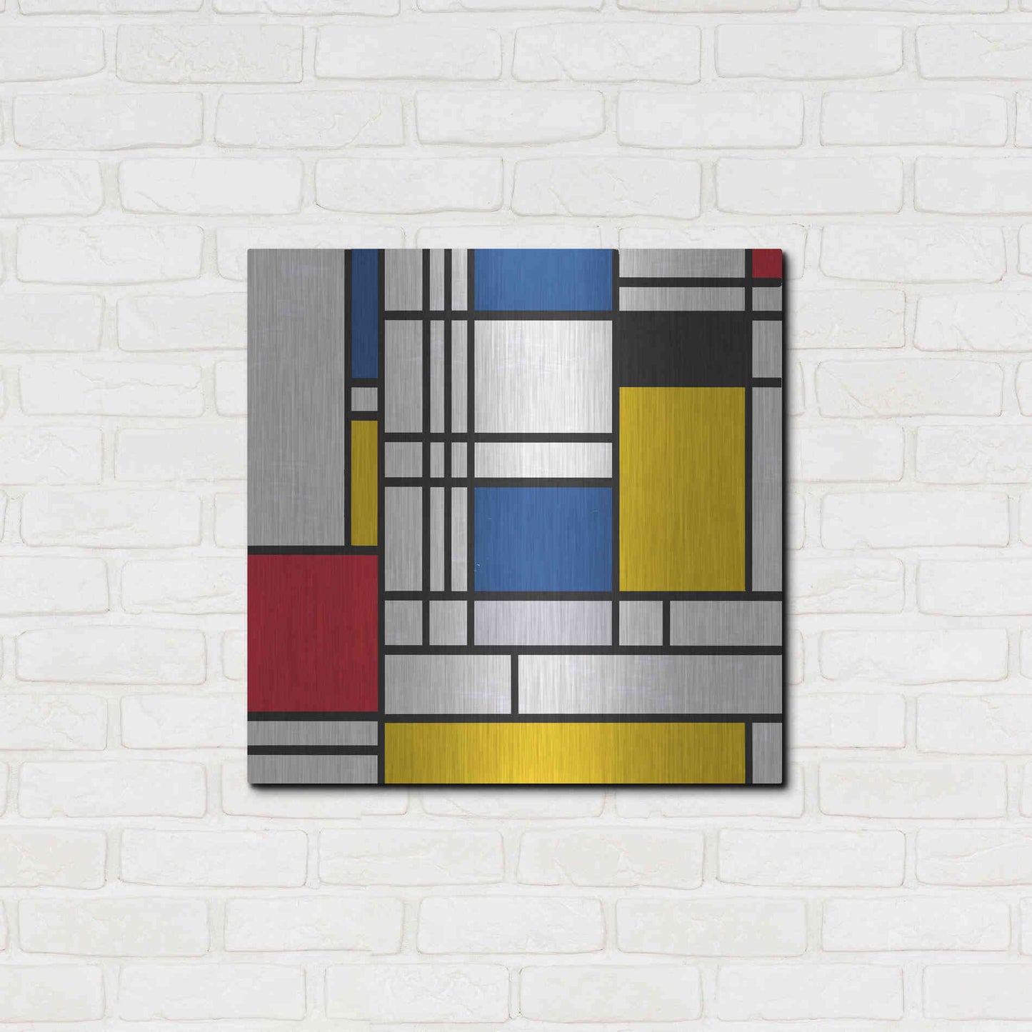 Luxe Metal Art 'Mondrian NFT2' by Luxe Portfolio, Metal Wall Art,24x24